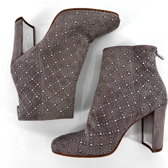 Dolce Vita Gray‎ Studded Block Heel Ankle Booties Mirror SAMPLE - Picture 1 of 10